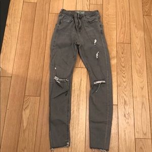 Topshop Moto Jamie Light Grey Skinny Jeans